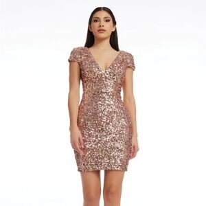 NWT Dress the Population Zoe Sequin Mini Dress
